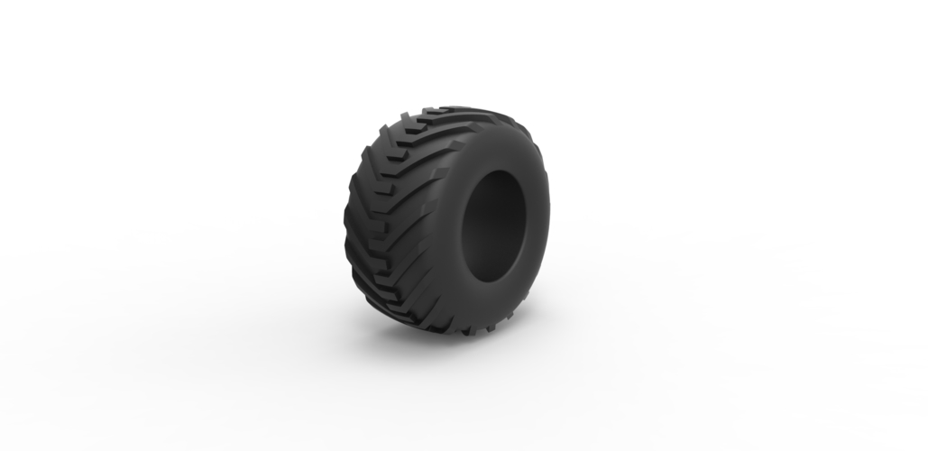 Diecast offroad tire 3 Scale 1 to 25 3D Print 470372