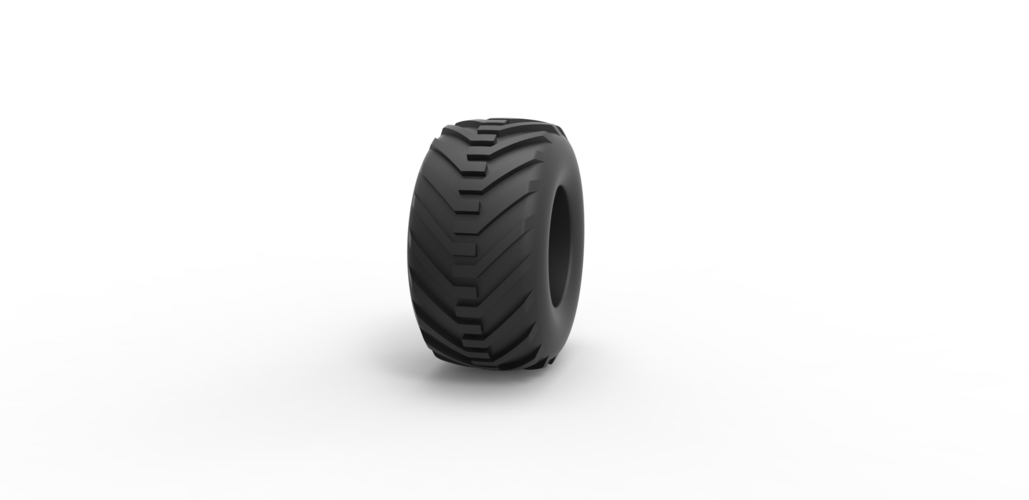 Diecast offroad tire 3 Scale 1 to 25 3D Print 470373