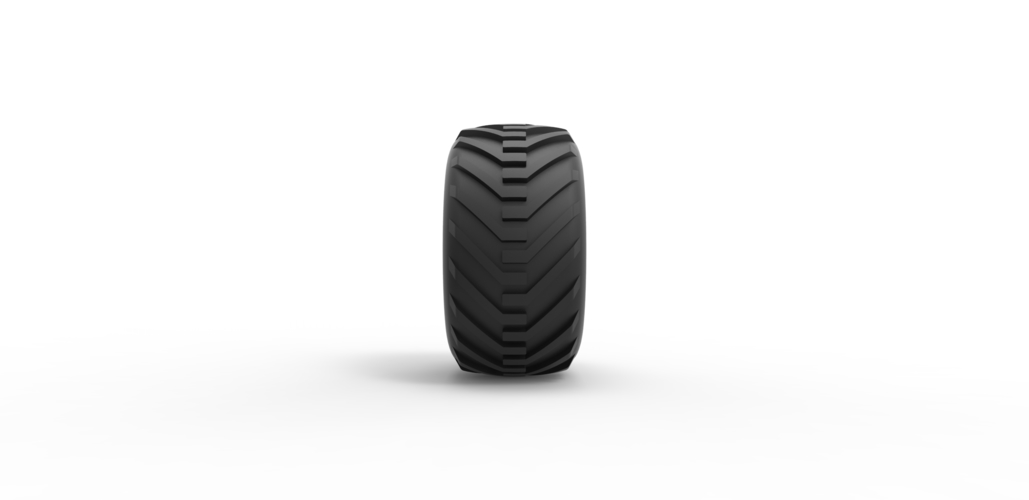 Diecast offroad tire 3 Scale 1 to 25 3D Print 470374