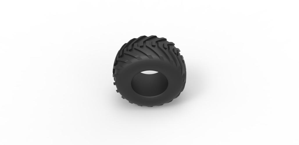 Diecast offroad tire 3 Scale 1 to 25 3D Print 470376