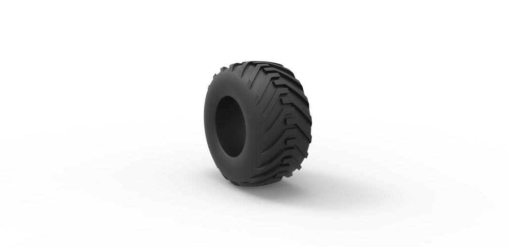 Diecast offroad tire 3 Scale 1 to 25 3D Print 470378