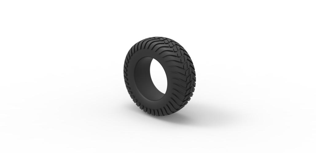 Diecast offroad tire 5 Scale 1 to 10 3D Print 470393