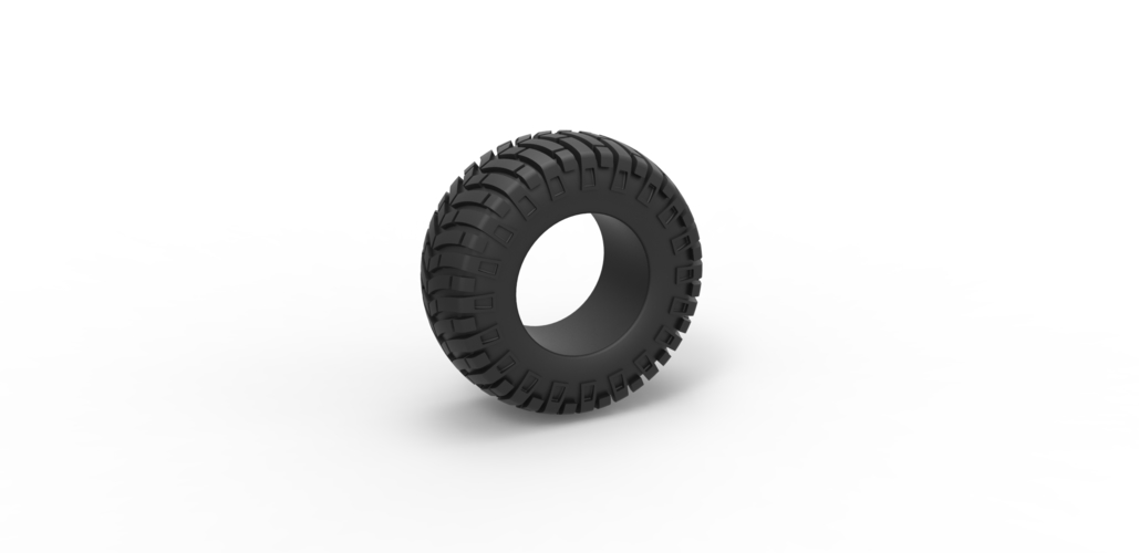 Diecast offroad tire 6 Scale 1 to 25 3D Print 470394