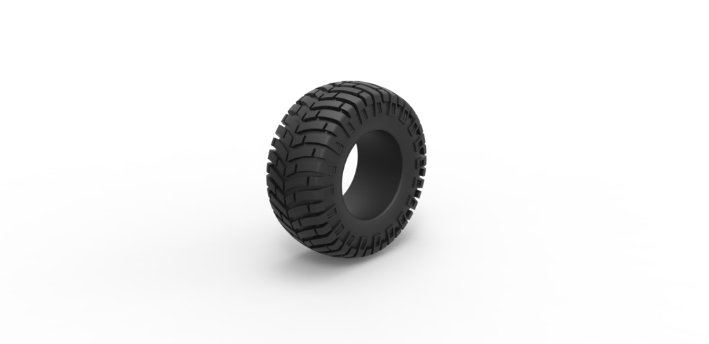 Diecast offroad tire 6 Scale 1 to 25 3D Print 470395