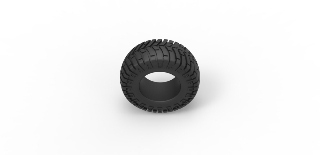 Diecast offroad tire 6 Scale 1 to 25 3D Print 470399
