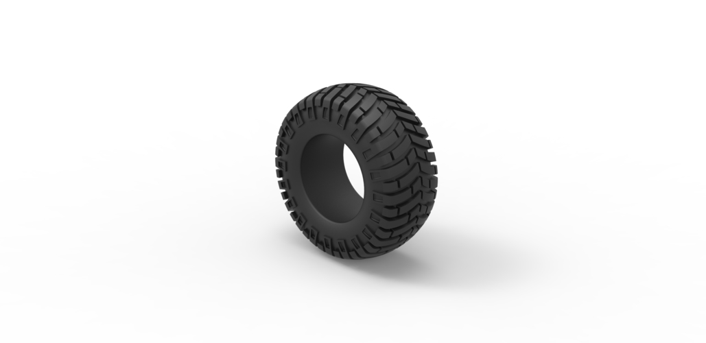 Diecast offroad tire 6 Scale 1 to 25 3D Print 470400