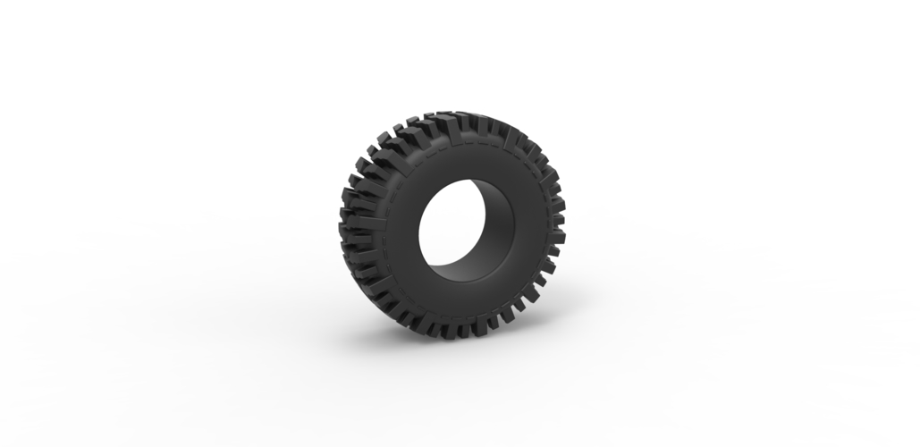 Diecast offroad tire 7 Scale 1 to 25 3D Print 470414
