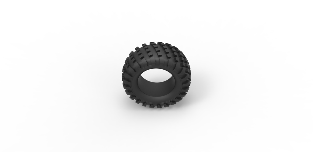 Diecast offroad tire 14 Scale 1 to 25 3D Print 470507