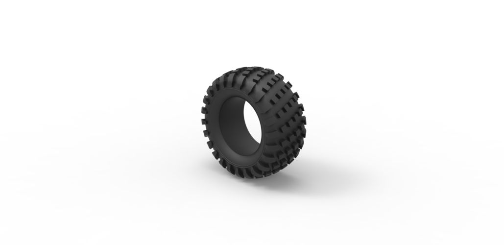 Diecast offroad tire 14 Scale 1 to 25 3D Print 470508
