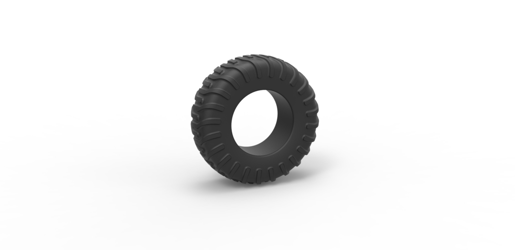 Diecast offroad tire 18 Scale 1 to 25 3D Print 470576