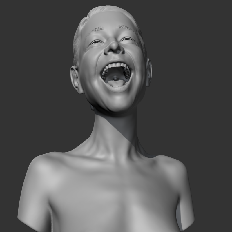 HD girl bust P 3D print model