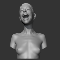 HD girl bust P 3D print model - Thumbnail 3