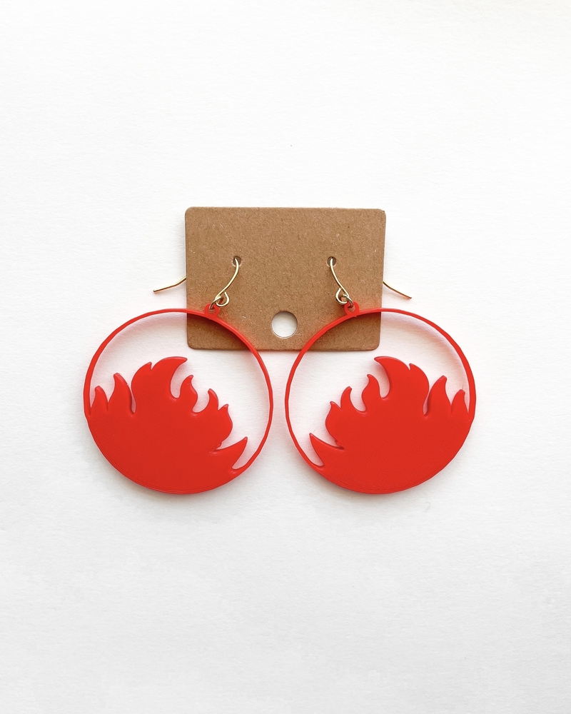 Fire Flame Minimalist Earrings | Trendy, Cute, Dangle Jewelry