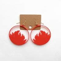 Fire Flame Minimalist Earrings | Trendy, Cute, Dangle Jewelry - Thumbnail 1