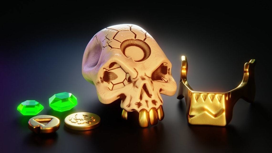 SEA OF THIEVES GOLD HOARDER SKULL 3D Print 471672