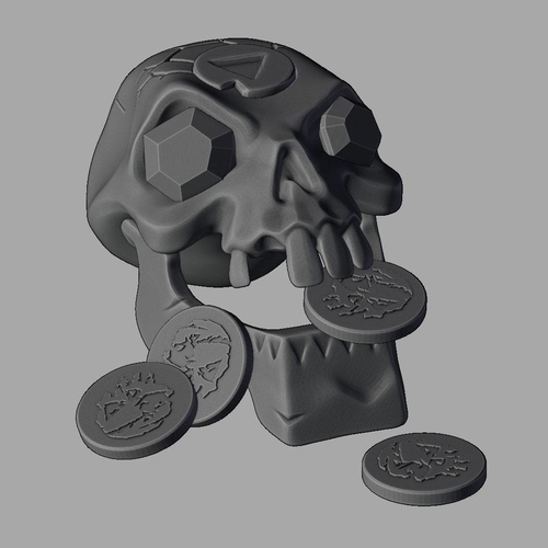SEA OF THIEVES GOLD HOARDER SKULL 3D Print 471673