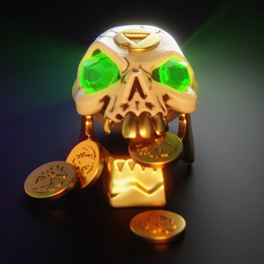 SEA OF THIEVES GOLD HOARDER SKULL