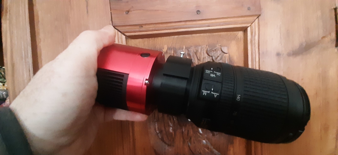 zwo camera and nikon f mount adapter+drawer