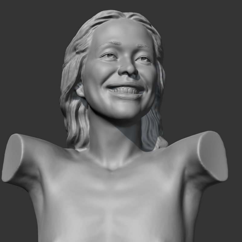 HD girl bust R 3D print model