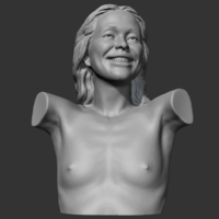 HD girl bust R 3D print model - Thumbnail 2
