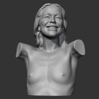 HD girl bust R 3D print model - Thumbnail 3