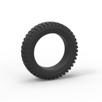 Small Diecast military tire 2 Scale 1 to 10 3D Printing 471825