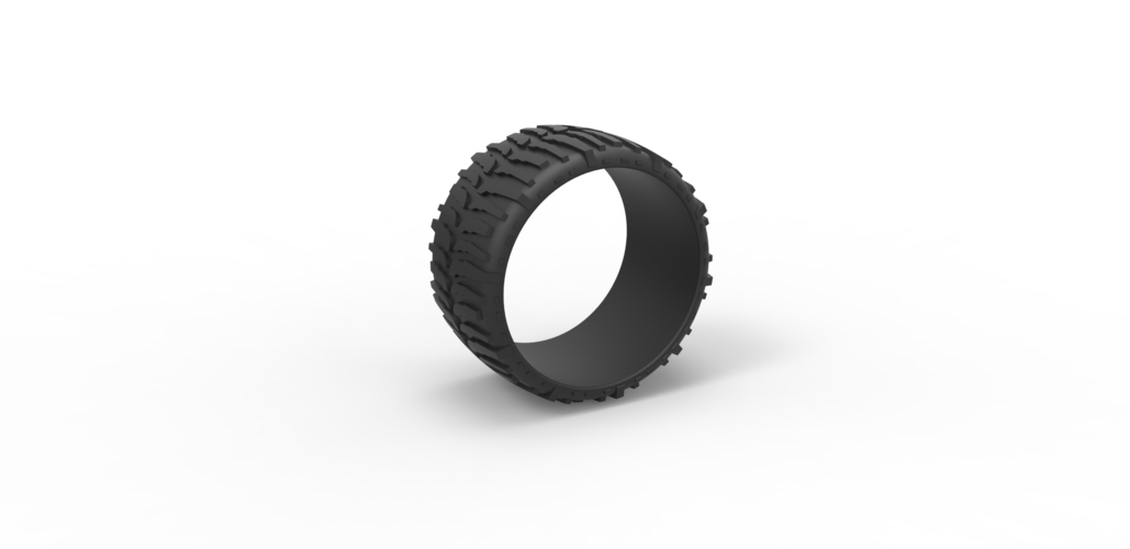 Diecast low profile tire 2 for lifted trucks Scale 1 to 10