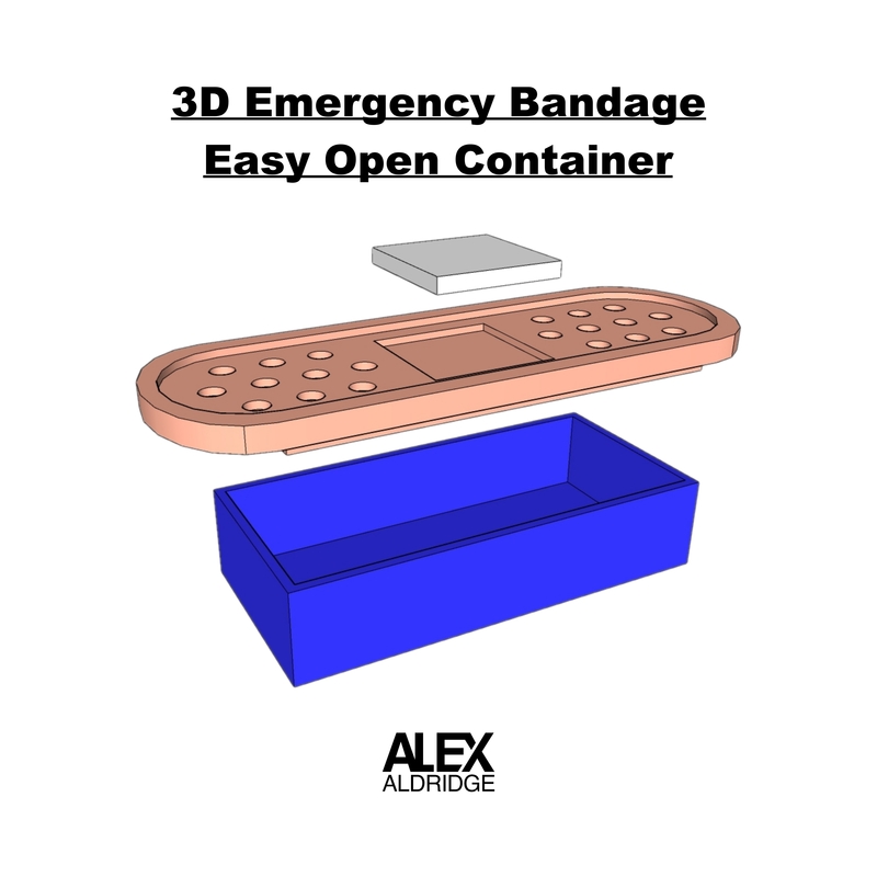 3D Emergency Bandage Easy Open Storage Container