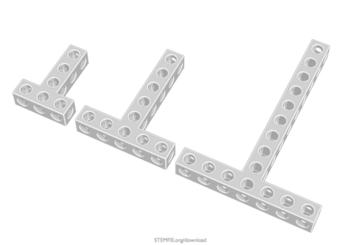 STEMFIE - Beams - T-shaped - Symmetric 3D Print 471936