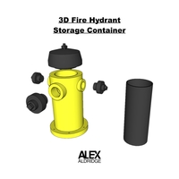 Small 3D Fire Hydrant Storage Container 3D Printing 471971