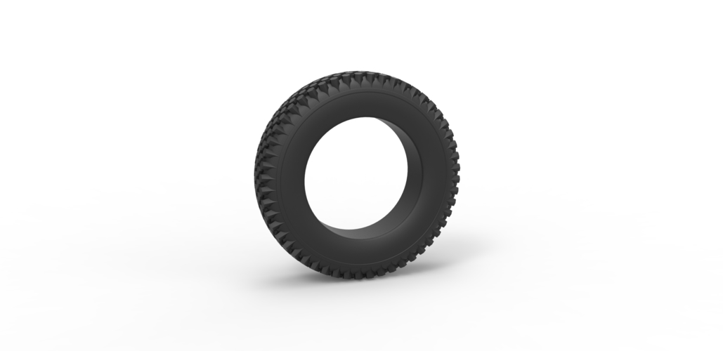 Diecast military tire 4 Scale 1 to 10 3D Print 471991