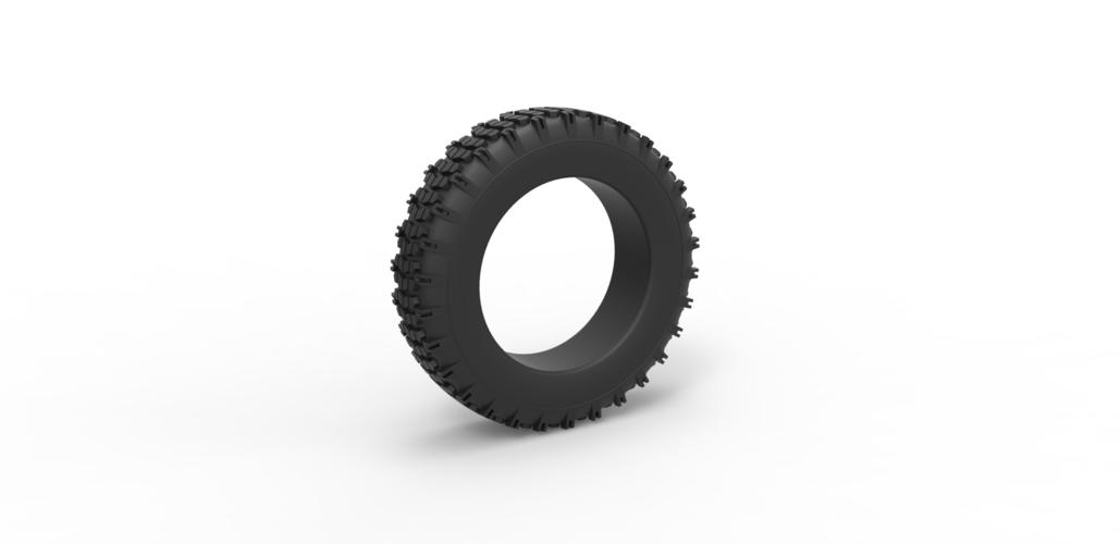 Diecast offroad tire 27 Scale 1 to 10 3D Print 472035