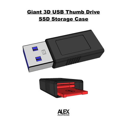 Giant 3D USB Thumb Drive SSD Storage Case 3D Print 472073