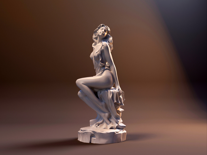 ASIAN GIRL ON THE ROCK (SCULPTURE)