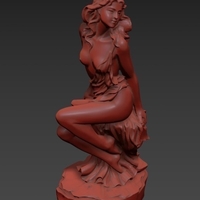 ASIAN GIRL ON THE ROCK (SCULPTURE) - Thumbnail 4