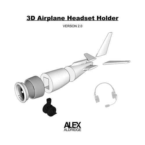 3d Airplane Pilot Headset Holder