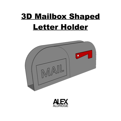 3D Mailbox Shaped Letter Holder Organizer 3D Print 472651