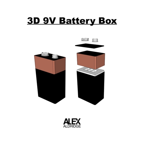 3D 9V Battery Box Organizer