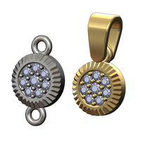 Small Diamond watch bezel pendant and charm 3D print model 3D Printing 472836