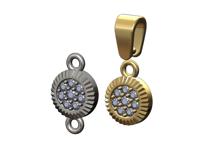 Diamond watch bezel pendant and charm 3D print model 3D Print 472838