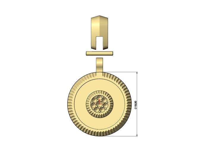 Diamond cluster rolex bezel pendant with bail 3D print model 3D Print 472857
