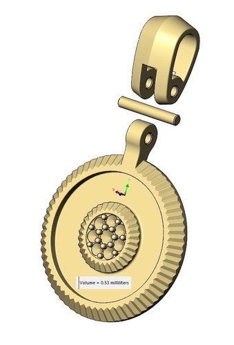 Diamond cluster rolex bezel pendant with bail 3D print model 3D Print 472860