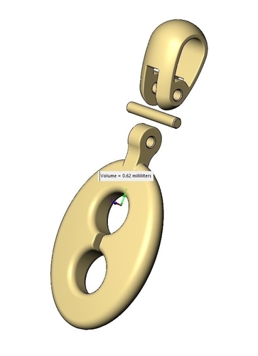Simple pufflink chain with bail 3D print model 3D Print 472942