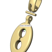 Simple pufflink chain with bail 3D print model - Thumbnail 10