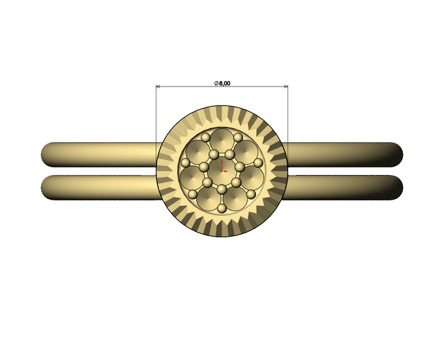 Round diamond cluster wire ring US sizes 5to9 3D print model 3D Print 472951