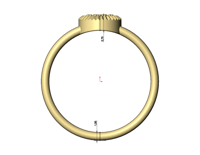 Round diamond cluster wire ring US sizes 5to9 3D print model 3D Print 472953