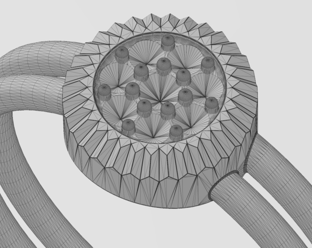 Round diamond cluster wire ring US sizes 5to9 3D print model 3D Print 472959