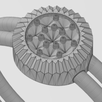 Round diamond cluster wire ring US sizes 5to9 3D print model - Thumbnail 15