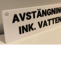 Swedish Sign for shutting of incomming water - Thumbnail 3