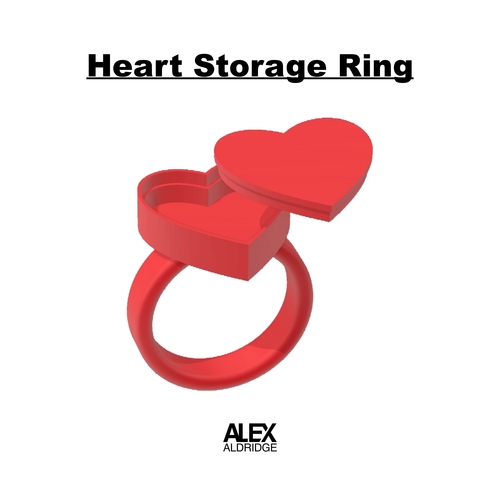 Heart Storage Ring 3D Print 473212